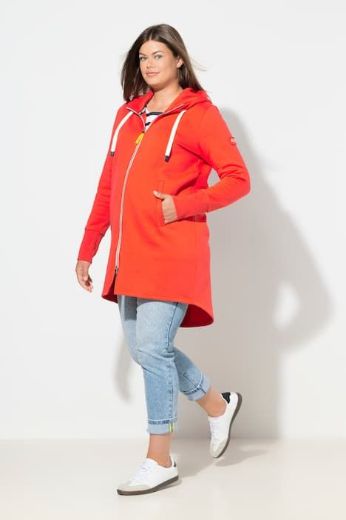 Moda za polnejše Majica dugih rukava s patentnim zatvaračem i kapuljačom dužeg kroja plus velikost, xxl, Ulla Popken in Johann Popken (JP1880)