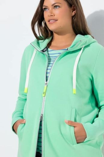 Moda za polnejše Majica dugih rukava s patentnim zatvaračem i kapuljačom dužeg kroja plus velikost, xxl, Ulla Popken in Johann Popken (JP1880)