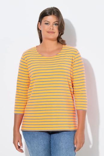 Moda za polnejše Majica dugi rukavi na pruge plus velikost, xxl, Ulla Popken in Johann Popken (JP1880)