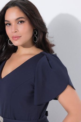 Moda za polnejše Haljina midi kratkih rukava svečana plus velikost, xxl, Ulla Popken in Johann Popken (JP1880)