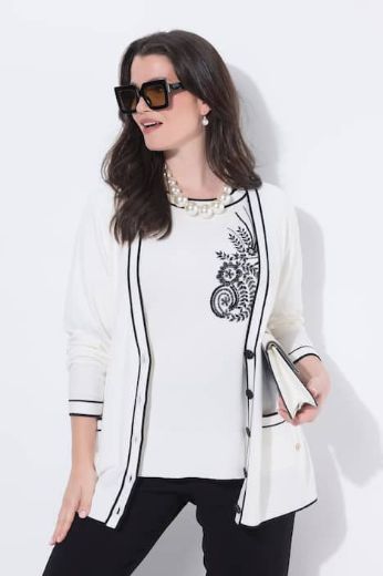 Moda za polnejše Kardigan na kopčanje plus velikost, xxl, Ulla Popken in Johann Popken (JP1880)