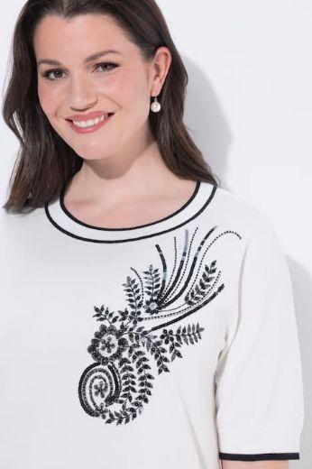 Moda za polnejše Pulover kratkih rukava plus velikost, xxl, Ulla Popken in Johann Popken (JP1880)