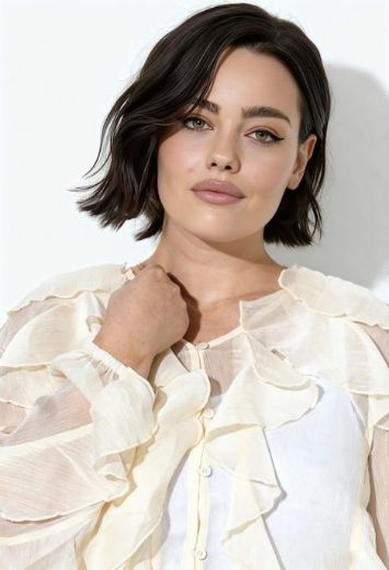 Moda za polnejše Bluza dugih rukava na volane plus velikost, xxl, Ulla Popken in Johann Popken (JP1880)