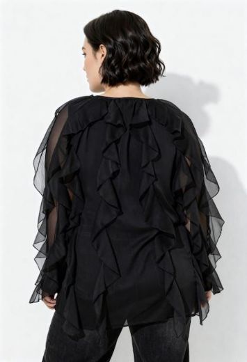 Moda za polnejše Bluza dugih rukava na volane plus velikost, xxl, Ulla Popken in Johann Popken (JP1880)