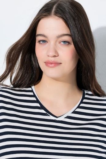 Moda za polnejše Majica 3/4 rukava V ovratnika plus velikost, xxl, Ulla Popken in Johann Popken (JP1880)