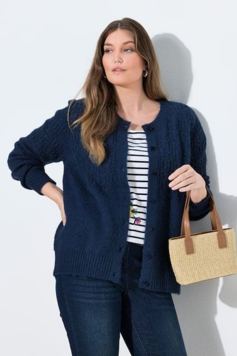 Moda za polnejše Kardigan na kopčanje plus velikost, xxl, Ulla Popken in Johann Popken (JP1880)