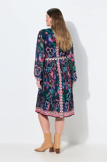 Moda za polnejše Haljina midi dugih rukava A kroja plus velikost, xxl, Ulla Popken in Johann Popken (JP1880)