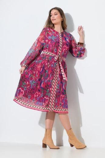 Moda za polnejše Haljina midi dugih rukava A kroja plus velikost, xxl, Ulla Popken in Johann Popken (JP1880)