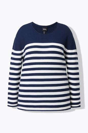 Moda za polnejše Pulover dugih rukava na pruge plus velikost, xxl, Ulla Popken in Johann Popken (JP1880)