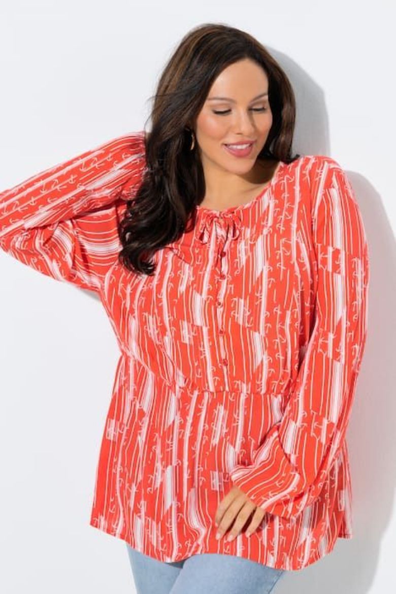 Moda za polnejše Bluza dugih rukava A kroja plus velikost, xxl, Ulla Popken in Johann Popken (JP1880)