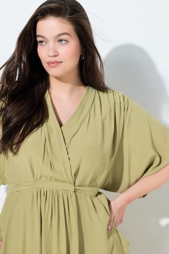 Moda za polnejše Haljina maxi kratkih rukava V ovratnika plus velikost, xxl, Ulla Popken in Johann Popken (JP1880)