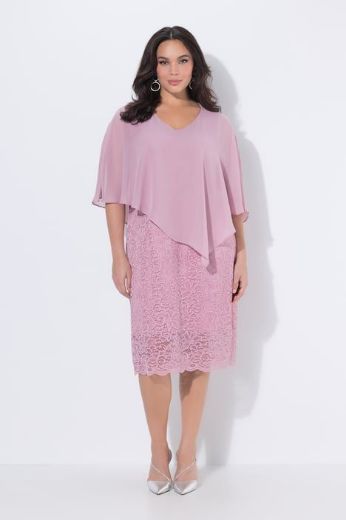 Moda za polnejše Haljina svečana čipkana s dodatkom tila plus velikost, xxl, Ulla Popken in Johann Popken (JP1880)