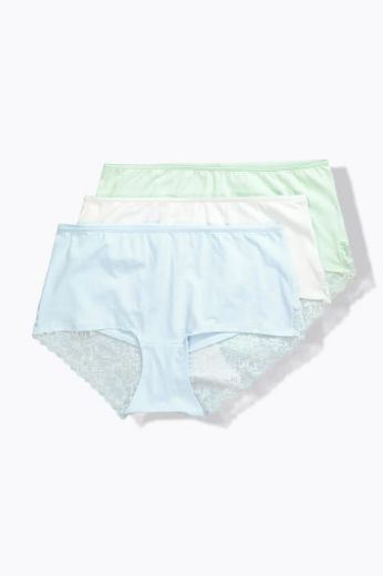 Moda za polnejše Gaćice 3 komada s dodatkom čipke plus velikost, xxl, Ulla Popken in Johann Popken (JP1880)