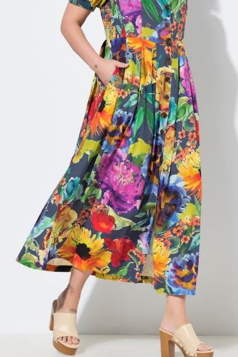 Moda za polnejše Haljina maxi kratkih rukava okruglog ovratnika plus velikost, xxl, Ulla Popken in Johann Popken (JP1880)