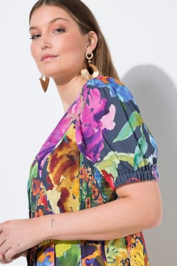 Moda za polnejše Haljina maxi kratkih rukava okruglog ovratnika plus velikost, xxl, Ulla Popken in Johann Popken (JP1880)