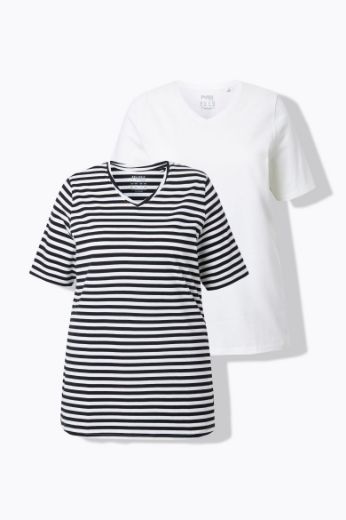 Moda za polnejše Majica kratkih rukava 2 komada plus velikost, xxl, Ulla Popken in Johann Popken (JP1880)