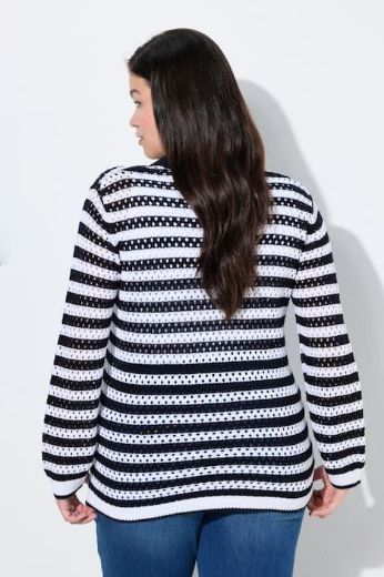 Moda za polnejše Pulover dugih rukava na pruge plus velikost, xxl, Ulla Popken in Johann Popken (JP1880)