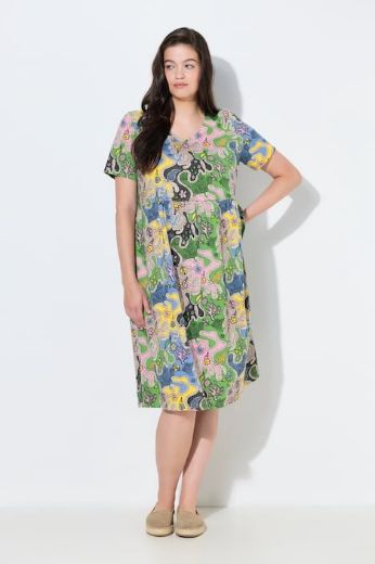 Moda za polnejše Haljina midi kratkih rukava plus velikost, xxl, Ulla Popken in Johann Popken (JP1880)