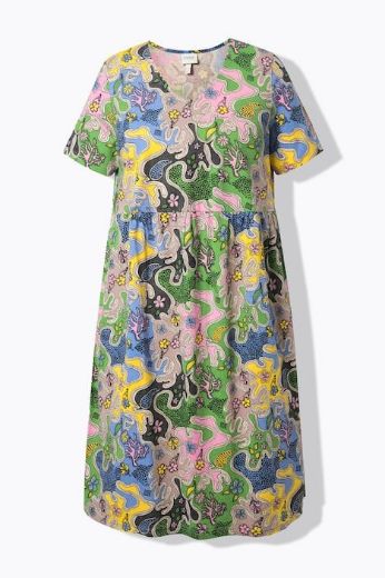 Moda za polnejše Haljina midi kratkih rukava plus velikost, xxl, Ulla Popken in Johann Popken (JP1880)