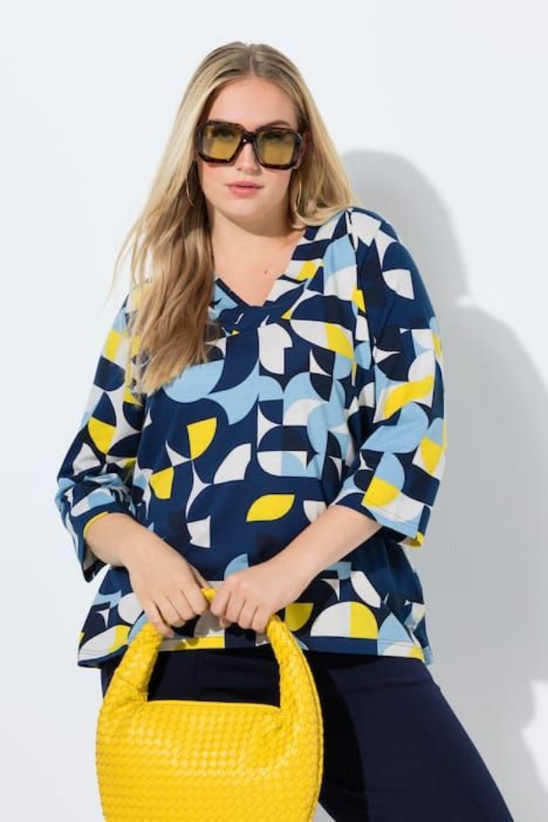 Moda za polnejše Majica 3/4 rukava A kroja plus velikost, xxl, Ulla Popken in Johann Popken (JP1880)