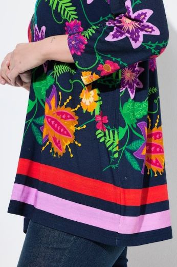 Moda za polnejše Majica A kroja  s 3/4 rukavima cvjetnog printa plus velikost, xxl, Ulla Popken in Johann Popken (JP1880)