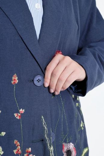 Moda za polnejše Sako od mješavine lana dužeg kroja plus velikost, xxl, Ulla Popken in Johann Popken (JP1880)