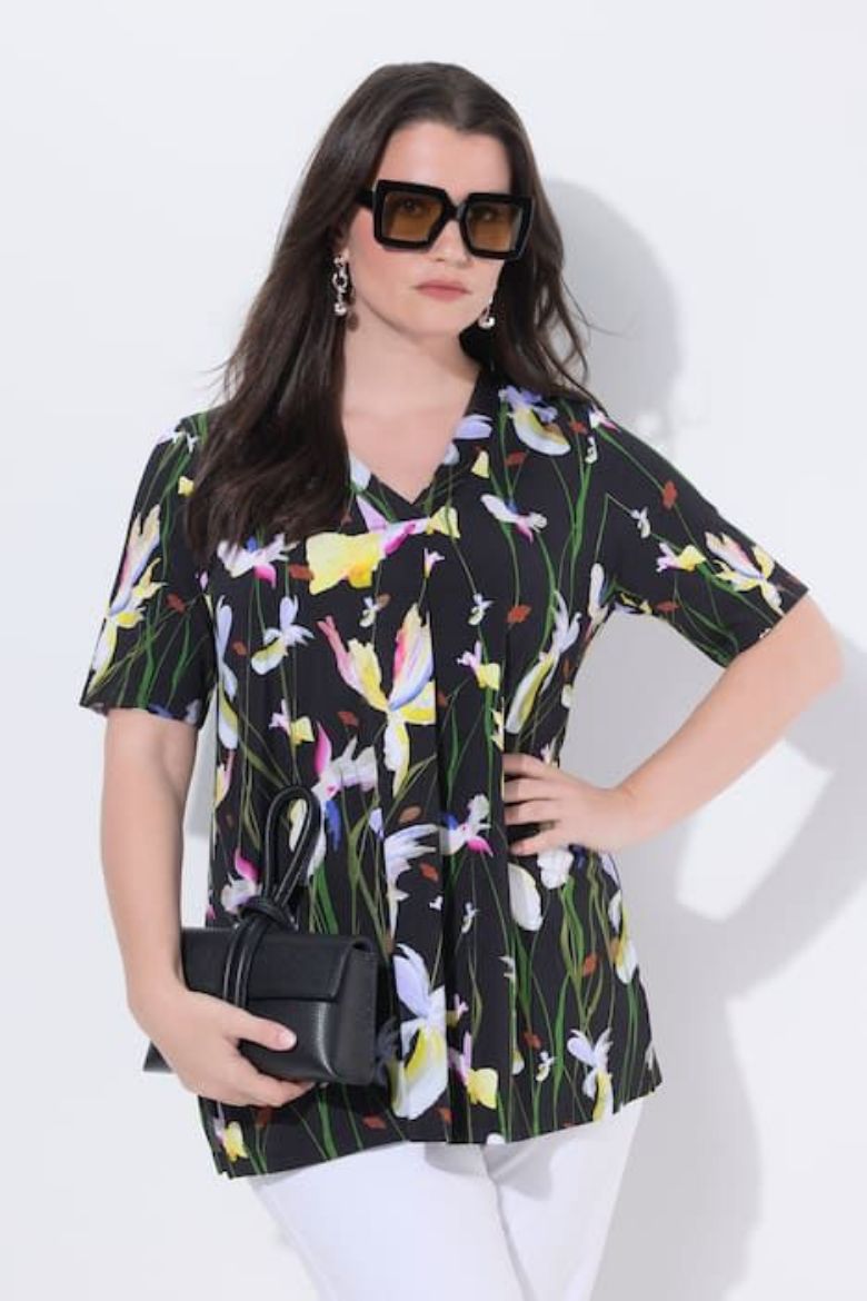 Moda za polnejše Majica kratkih rukava V ovratnika plus velikost, xxl, Ulla Popken in Johann Popken (JP1880)