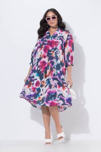 Moda za polnejše Haljina midi 3/4 rukava plus velikost, xxl, Ulla Popken in Johann Popken (JP1880)