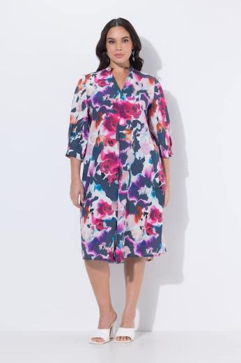 Moda za polnejše Haljina midi 3/4 rukava plus velikost, xxl, Ulla Popken in Johann Popken (JP1880)