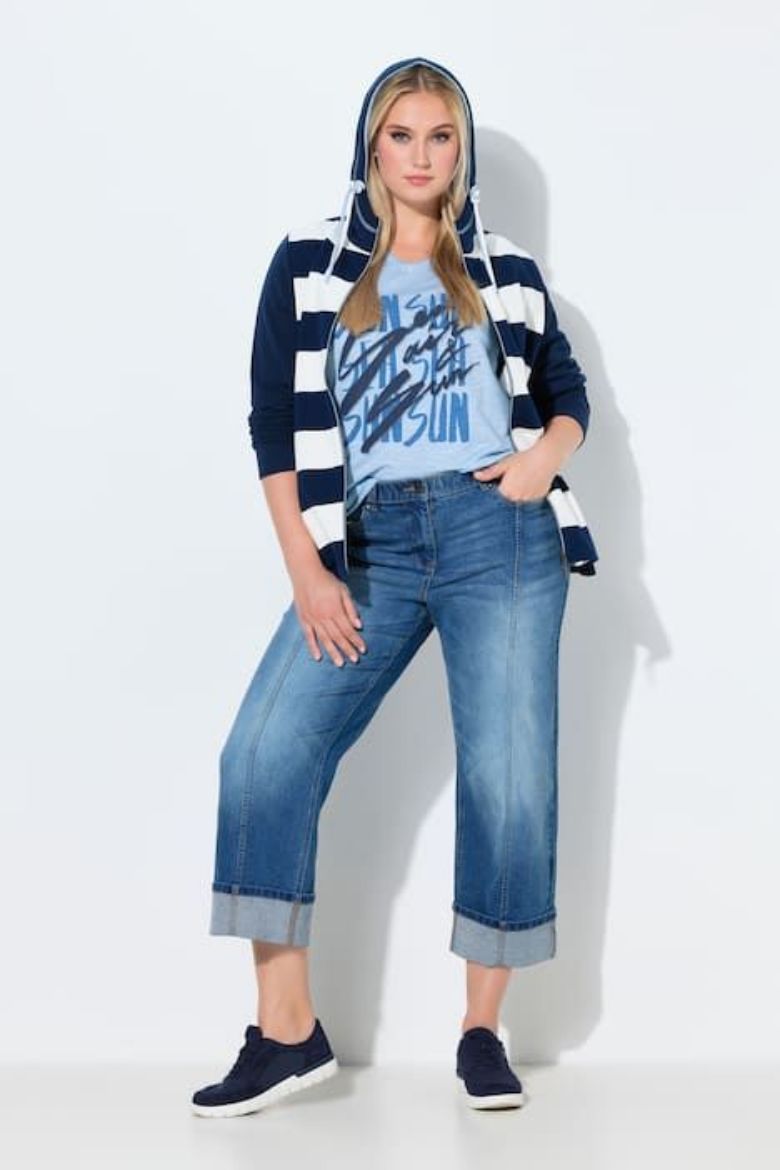 Moda za polnejše Traperice širokih ravnih nogavica plus velikost, xxl, Ulla Popken in Johann Popken (JP1880)