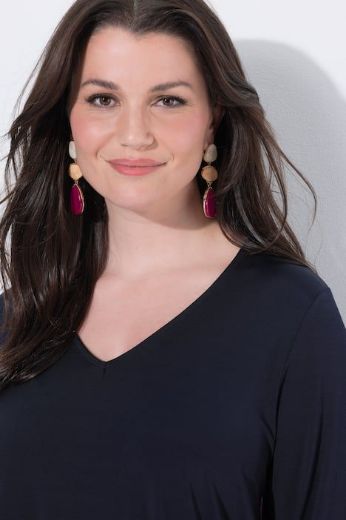 Moda za polnejše Majica 3/4 rukava V ovratnika plus velikost, xxl, Ulla Popken in Johann Popken (JP1880)