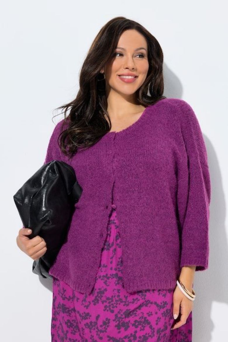 Moda za polnejše Kardigan 3/4 rukava na kopčanje plus velikost, xxl, Ulla Popken in Johann Popken (JP1880)