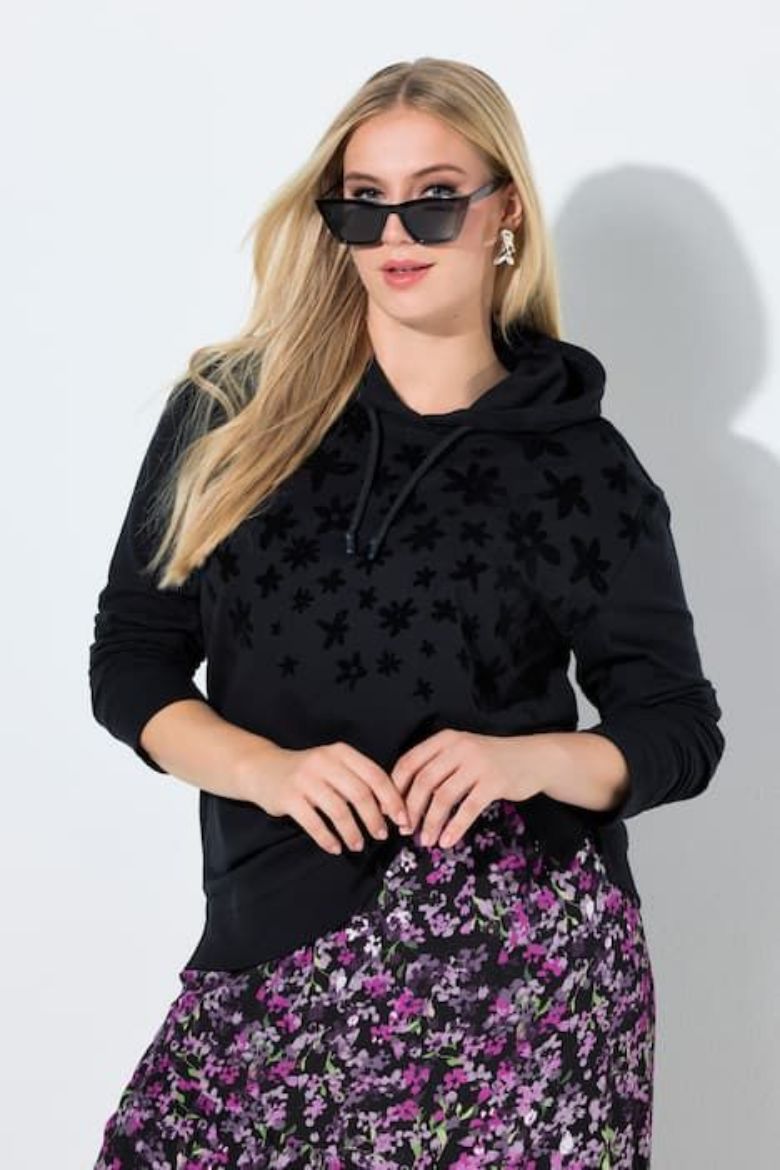 Moda za polnejše Majica dugih rukava s kapuljačom plus velikost, xxl, Ulla Popken in Johann Popken (JP1880)