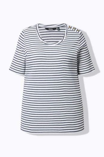 Moda za polnejše Majica kratkih rukava na pruge plus velikost, xxl, Ulla Popken in Johann Popken (JP1880)