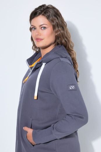 Moda za polnejše Majica dugih rukava s patentnim zatvaračem i kapuljačom dužeg kroja plus velikost, xxl, Ulla Popken in Johann Popken (JP1880)