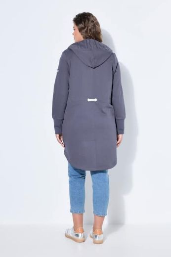 Moda za polnejše Majica dugih rukava s patentnim zatvaračem i kapuljačom dužeg kroja plus velikost, xxl, Ulla Popken in Johann Popken (JP1880)