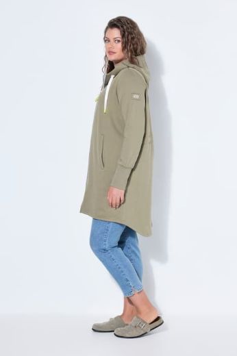 Moda za polnejše Majica dugih rukava s patentnim zatvaračem i kapuljačom dužeg kroja plus velikost, xxl, Ulla Popken in Johann Popken (JP1880)