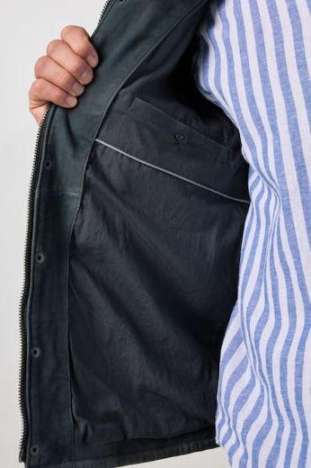 Moda za polnejše Jakna kožna s patentom plus velikost, xxl, Ulla Popken in Johann Popken (JP1880)