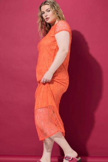 Moda za polnejše Haljina maxi kratkih rukava s čipkastim detaljima plus velikost, xxl, Ulla Popken in Johann Popken (JP1880)
