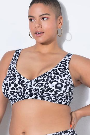 Moda za polnejše Kupaći kostim   gornji dio s uzorkom leoparda plus velikost, xxl, Ulla Popken in Johann Popken (JP1880)