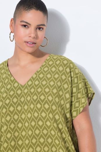 Moda za polnejše Bluza kratkih rukava V ovratnika plus velikost, xxl, Ulla Popken in Johann Popken (JP1880)