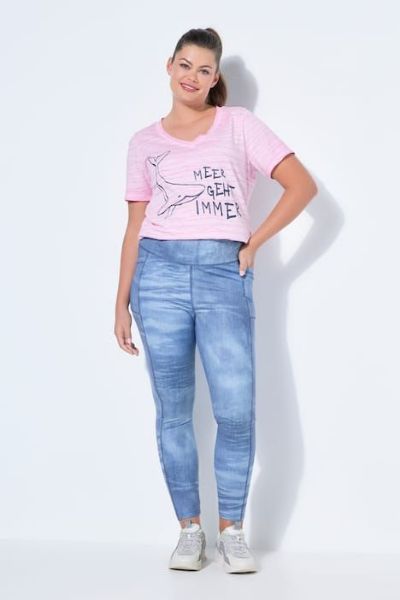 Slika Hlače dugih nogavica elastičnog struka traper uzorak