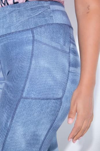 Moda za polnejše Hlače dugih nogavica elastičnog struka traper uzorak plus velikost, xxl, Ulla Popken in Johann Popken (JP1880)