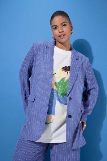 Moda za polnejše Sako šireg kroja na pruge plus velikost, xxl, Ulla Popken in Johann Popken (JP1880)