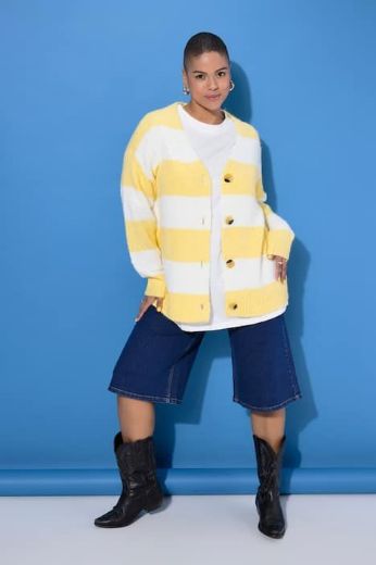 Moda za polnejše Kardigan dugih rukava na gumbe plus velikost, xxl, Ulla Popken in Johann Popken (JP1880)