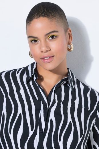 Moda za polnejše Košulja dugih rukava ravnog kroja zebra uzorka plus velikost, xxl, Ulla Popken in Johann Popken (JP1880)