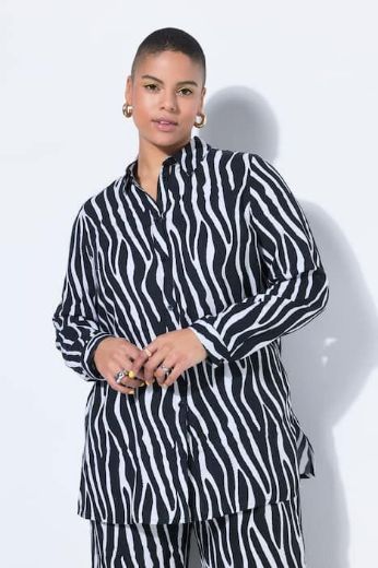 Moda za polnejše Košulja dugih rukava ravnog kroja zebra uzorka plus velikost, xxl, Ulla Popken in Johann Popken (JP1880)