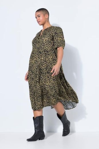 Moda za polnejše Haljina midi kratkih rukava A kroja plus velikost, xxl, Ulla Popken in Johann Popken (JP1880)