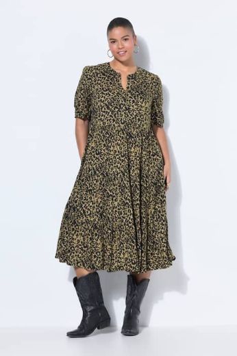 Moda za polnejše Haljina midi kratkih rukava A kroja plus velikost, xxl, Ulla Popken in Johann Popken (JP1880)