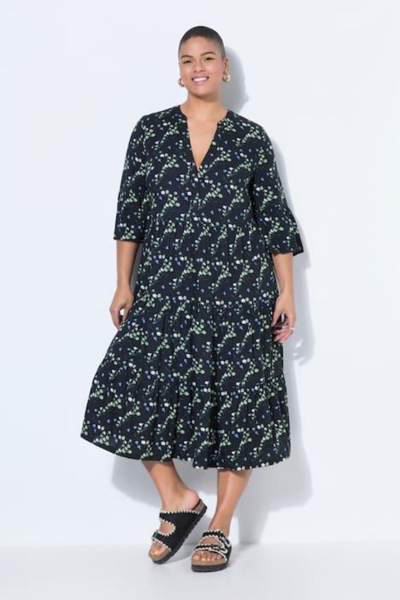 Moda za polnejše Haljina dugih rukava A kroja plus velikost, xxl, Ulla Popken in Johann Popken (JP1880)